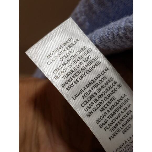 Weekends By Chico's Women's Blue Cowl Neck Drop Shoulder Drawstring Sweater L - Picture 11 of 11